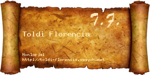 Toldi Florencia névjegykártya